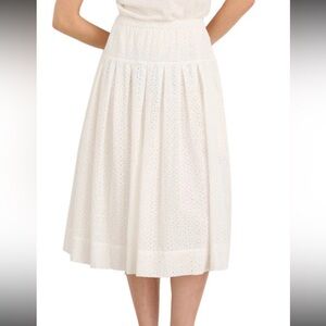 Alex Mill Cream Eyelet Midi Skirt